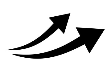 Black arrow icon isolated on white background. Flat style arrow icon for your website, design and logo