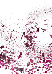 Celebrate with this vibrant pink confetti explosion, perfect for party invitations or celebratory designs.