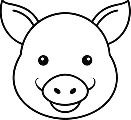Fototapeta premium pig head icon line art vector illustration on transparent background