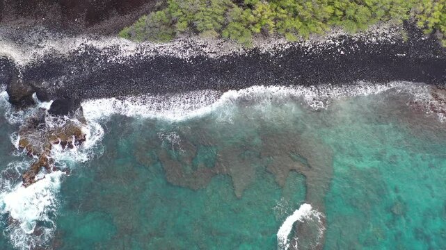 looking down at shallow reef in Maui Hawaii
