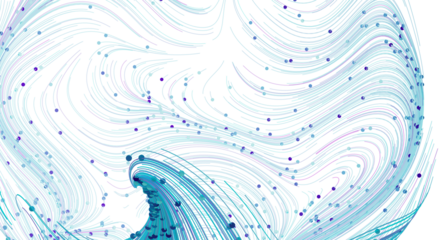 Abstract background with swirling blue lines and dots. Perfect for modern designs.