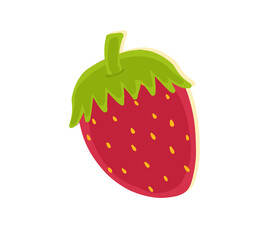 A hand-drawn doodle of a strawberry isolated