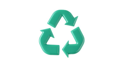 Obraz premium recycle symbol 3d icon in cartoon plastic style minimal isolated on transparent white background, clipping path