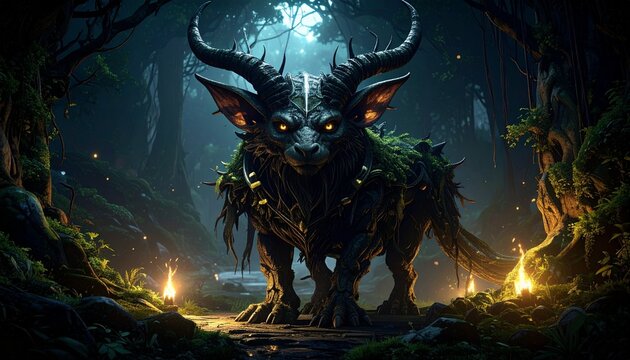 monster in the dark forest
