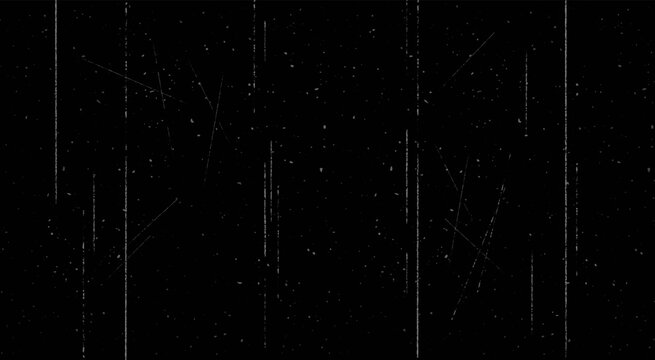Film Grain Vintage Background Photo Effect. Old Transparent Realistic Overlay Celluloid Dust and Particles Texture. Distressed Scratch Retro Sandy Cinema Screen Frame Black and White Template Pattern