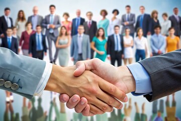 Powerful Handshake Symbol of Business Partnership and Collaboration