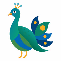 Fototapeta premium peacock on white background