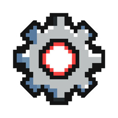 Fototapeta premium Pixelated retro gear icon