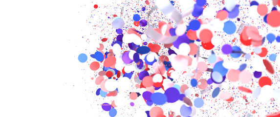 Vibrant red, blue, pink confetti explosion. Perfect for celebration backgrounds.