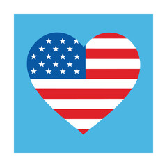 American flag heart patriotic love symbol