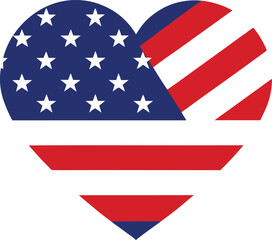 American flag heart patriotic love symbol usa