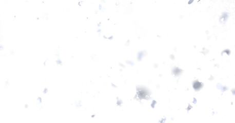 White background with light grey snowflakes falling. Perfect for winter themes.