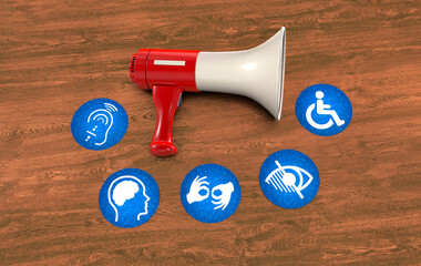 Disabled, Disability Signs, Icons are Visual Presentation. 