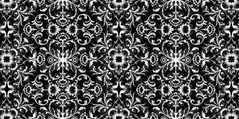 Fabric illustration, traditional floral pattern illustration, ceramic tiles wallpaper, tiles pattern design, useful vector element, texture, clothes fabric decoration.	