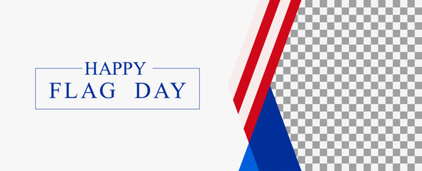 American Flag Day vector banner, patriotic elegant red blue design