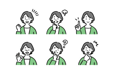 Gesture pose set for men's and women in plain clothes.  Different People Poses Set Vector Illustration. 