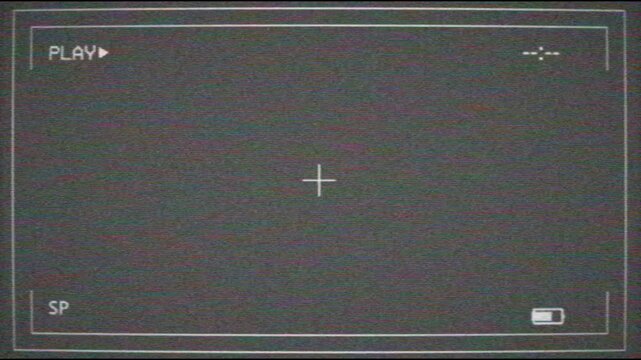  Video player showing screen of VHS camera and play button