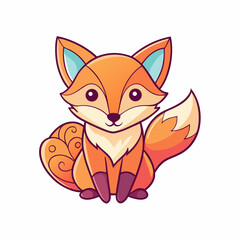 Obraz premium Delicate Watercolor Fox Logo vector illustration