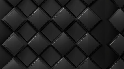 Black modern seamless pattern with geometric rhombus shapes, luxury textured background in shades of black and grey
