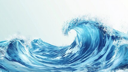 blue wave banner, background with copy space, blue wallpaper.