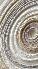 Fototapeta premium Textured beige and white concentric circles, creating a calming, minimalist design, suitable for background or abstract art concepts