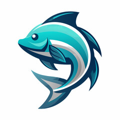 Sophisticated Fish Logo with Soft Gradients vector illustration