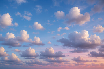 Layered evening clouds with soft pastel tones