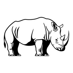Obraz premium Rhino Logo Thick Powerful Shapes vector illustration