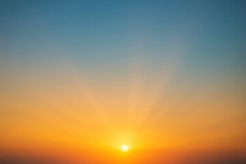 Golden hour sunburst at dawn or sunset