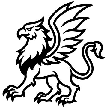 Ancient mythology griffin vector illustration