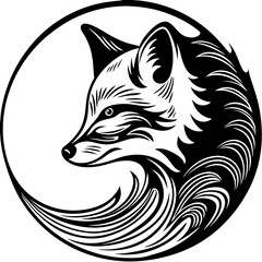 Obraz premium Sleek modern orange fox silhouette vector illustration