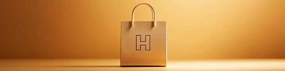 Stylish 3D H logo design on eco-friendly shopping bag in daylight