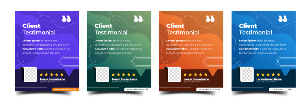 Client review, testimonial, and quote social media post template design collection