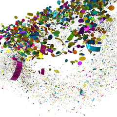 Vibrant explosion of confetti, perfect for celebration, party, and festive designs. Download now!
