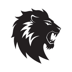 Black Lion Head Bold Silhouette