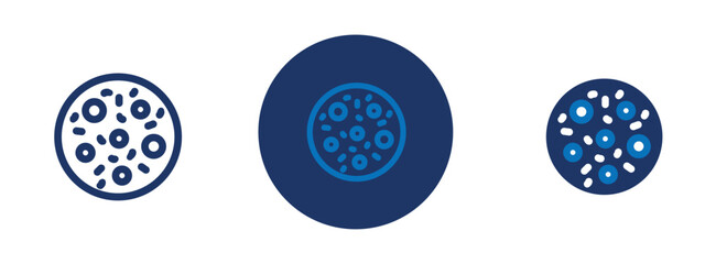 Set of 5 pixel perfect colored Decorated Cookie icon with 1 unexpanded, 1 silhouette, Cookie icon with frosting and decoration, ideal for festive themes.