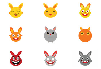 set of funny animals
