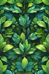 Natural seamless green leaf texture background