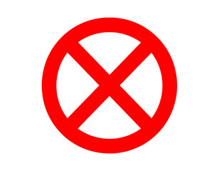 Fototapeta premium Nicht erlaubt Zeichen isoliert auf weißen Hintergrund 