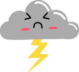 Cute doodle cloud character 2