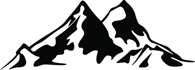 Mountain Silhouette Icon – Nature and Adventure Symbol