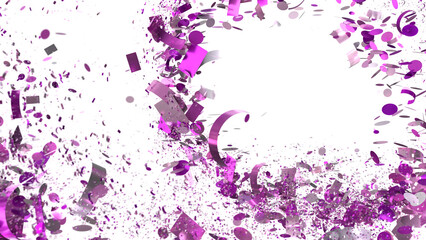 Abstract festive background with purple confetti swirling. Perfect for celebrations, parties, and events.