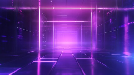 High tech futuristic digital data center background with glowing light