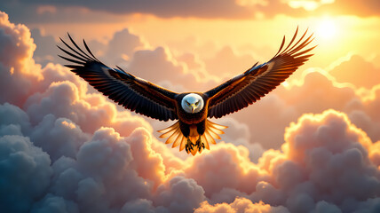 flying eagle in the sky