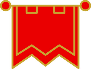 Royal flags icon set. Medieval banners and trophy luxury fantasy empty flags, medieval battle flag. Hanging fabric royal banner, pennant mockup, castle wall flags vector illustration.