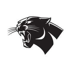 A fierce black panther head logo design, perfect for sports teams or brands needing a powerful image