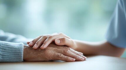 手と手で支える高齢者福祉の象徴｜Symbol of Elderly Care Through Hands