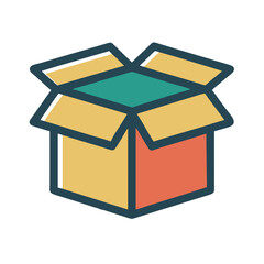 Opened package icon representing logistics and last mile delivery experience