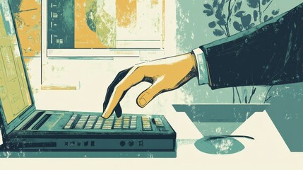 businessman hand working with new modern computer and business success as concept illustration , no logos, no brands
