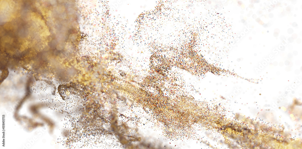 Poster Gold Particle Splash Abstract Background